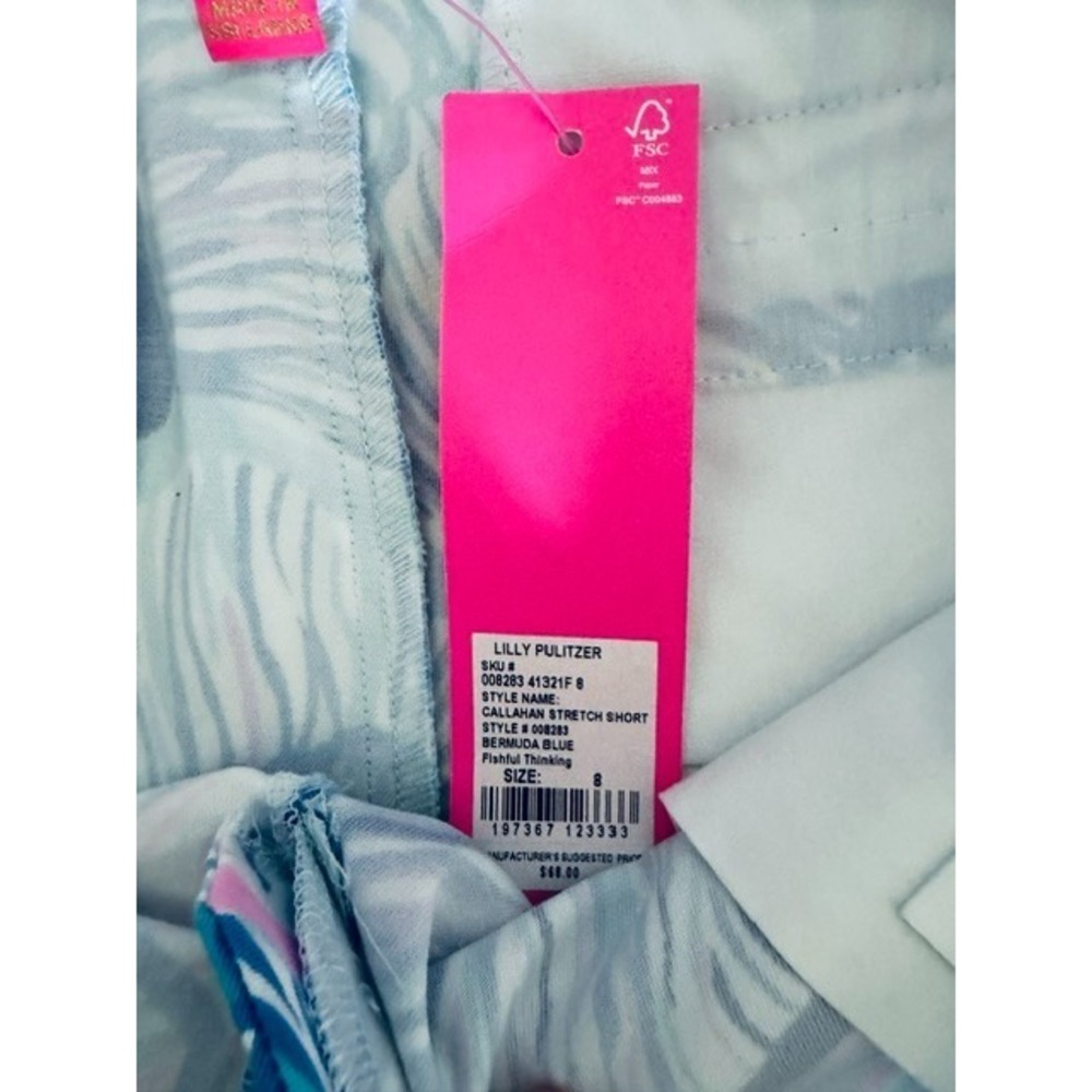 NWT Lilly Pulitzer Callahan 5" Stretch Shorts Fishful Thinking Blue Size‎ 8 - Picture 6 of 10